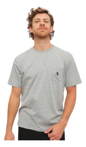 Polera Us Polo Assn Con Bolsillo Gris