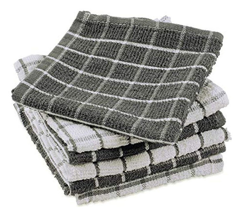 Paños De Cocina Dii Cotton Terry Windowpane 12 X 12 Juego De