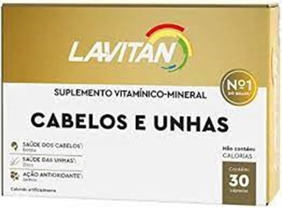 Suplemento Vit Mineral Cabelos E Unhas Lavitan 30 Cápsulas