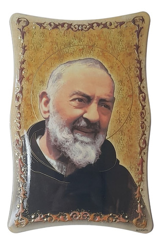 Cuadro Padre Pio Santo Souvenir Madera Decoracion Italy