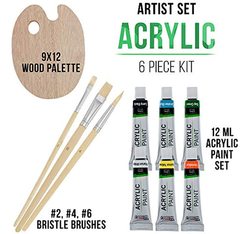 Nosotros Art Supply Set De Paleta De Madera Con 6 Unidades D