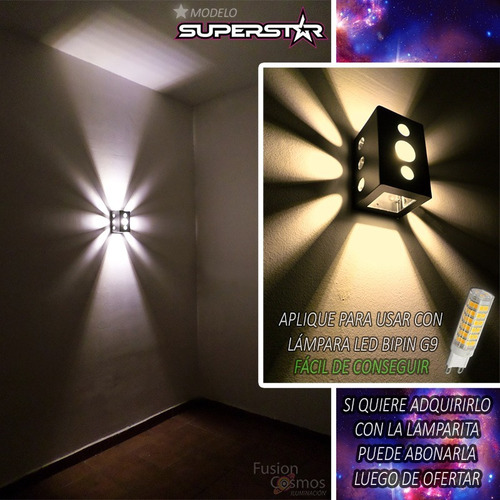 Imagen 3 de 10 de Difusor Aplique Bidireccional Efecto Rayo X Luz Indirecta X4