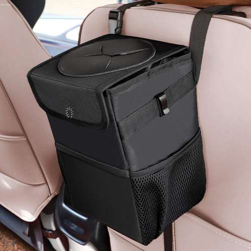 Cubo De Basura Para Coche Con Tapa, Contenedor De Basura,
