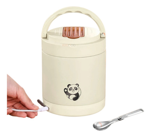 Lonchera Fiambrera Eléctrica Calentadora Usb De Comida Color Beige 5v