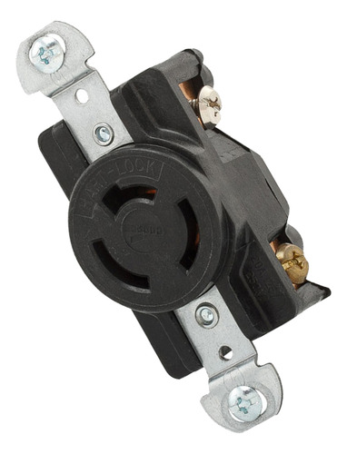 Contacto Sencillo 3p 3h 20 Amp 125/250v Wd- 7310b Arrow Hart Color Negro