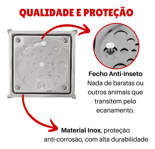 Ralo Inox Quadrado Ralo Grande 15x15 Ralo Banheiro Cozinha Area Externa Ralo Com Grelha Inox Ralo Com Caixilho