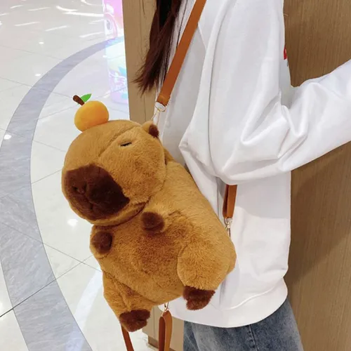 Mochila De Felpa Capibara Kawaii Para Niños Unisex