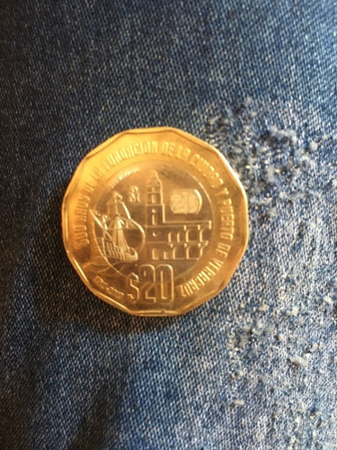 Moneda De $20 Fundación De Veracruz