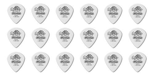 Pack X 18 Puas Jim Dunlop 478r1.35 Tortex White Jazz Iii Color Blanco Tamaño Pesado