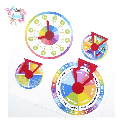 Kit Imprimible Calendario Infantil Español Ingles O Frances