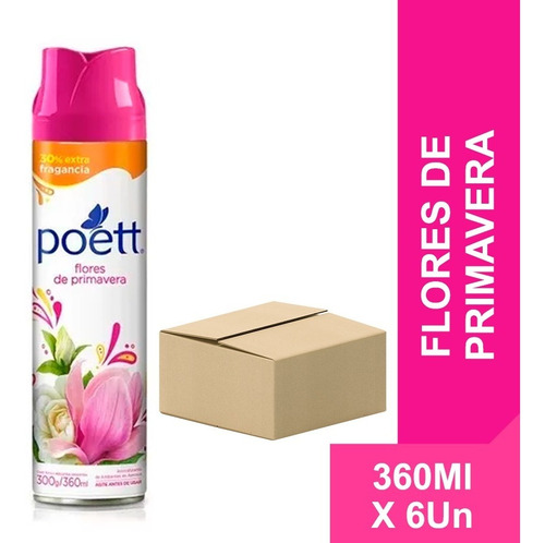 Poett Desodorante Ambiente Flores De Primavera 360ml X 6un