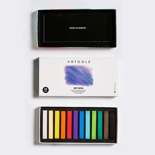 Giz Pastel Seco Soft Pastel 12 Cores Artools