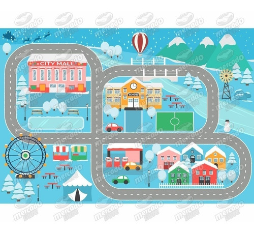 Imagem 2 de 2 de Super Pista Tapete De Lona 06 Play Carrinho 100x145cm