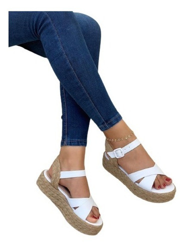 Imagen 1 de 1 de Sandalias Bajitas De Yute Para Damas