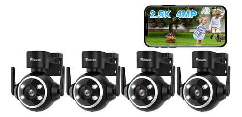 Ctronics 4 Piezas Camara De Seguridad Ptz De 2.5k 4mp Al Air