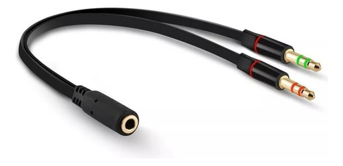 Cable Audio Divisor Tri-estéreo 2 Macho A 1 Hembras