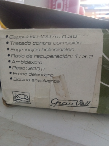 Riel De Pesca Grauvell 220 Carrete De Lanzado Para Entendido Negro Derecho (Usado)