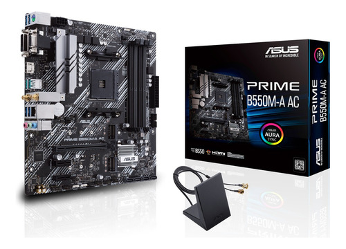 Tarjeta Madre Asus Prime B550m A Ac, Amd Pcie 4.0 Dual M.2