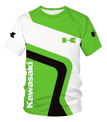 Playera De Manga Corta Con Impresión 3d De Kawasaki