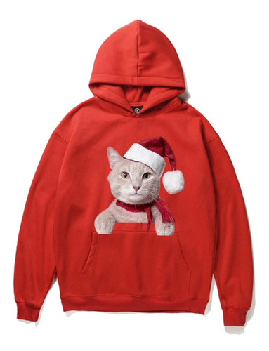 Sudadera Temporada Lindo Gatito  Navideño Christmas Cat