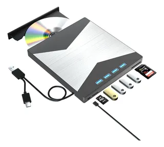 Unidad De Blu Ray Externa, Grabadora De Blu Ray Portátil 4k