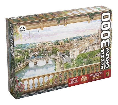 Jogo Quebra Cabeça Puzzle Varanda Em Roma Paisagem 3000pçs