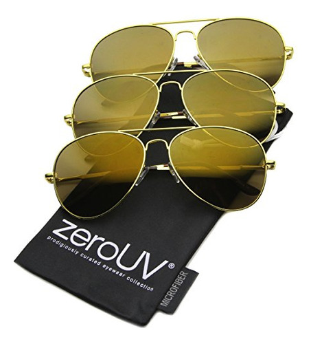 Zerouv - Gafas De Sol De Aviador Espejo Para Hombre Zia68