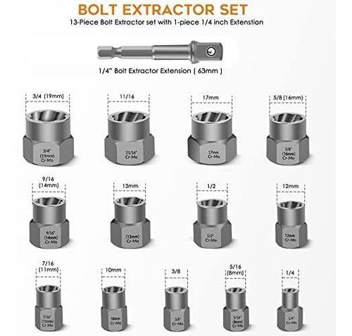 Entai Juego De Extractor De Tornillos De 49 Piezas, Con Jueg