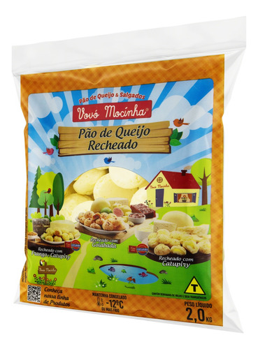 Pão de Queijo Recheio Catupiry Vovó Mocinha Pacote 2kg