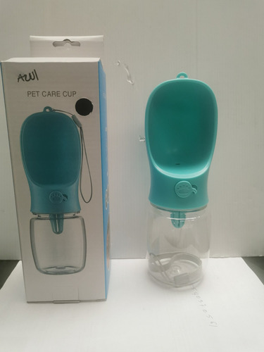 Bebedero Portátil Para Perro Chico 350 Ml De Agua Color Verde Lima O Rosa