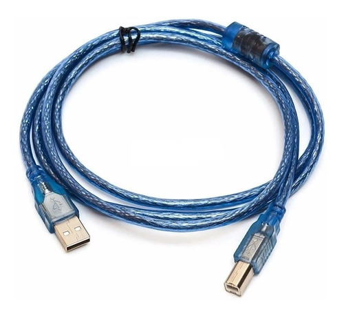 Cable Usb 2.0 Para Impresora 1.5 Metros Color Azul
