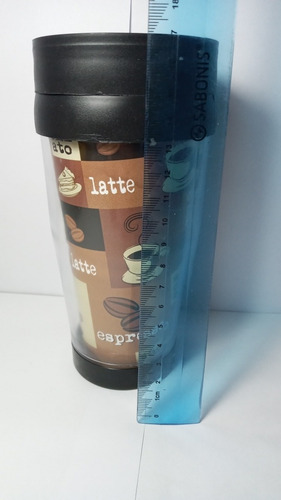 Imagen 5 de 5 de Vaso Térmico Con Tapa A Rosca Para Café Con Doble Pared