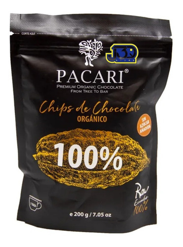 Chips Chocolate Orgánico 100% 200gr Libre Gluten Premiun