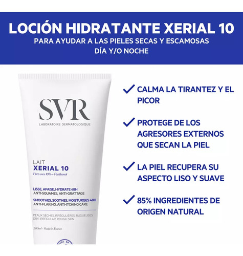 Svr Leche Corporal Xerial 10 Lait 200ml