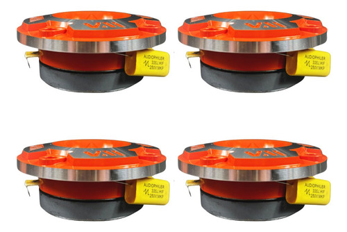 Set 2 Par Medios Cabo 68 Y 2 Par Tweeter Grenade Colors Naranja