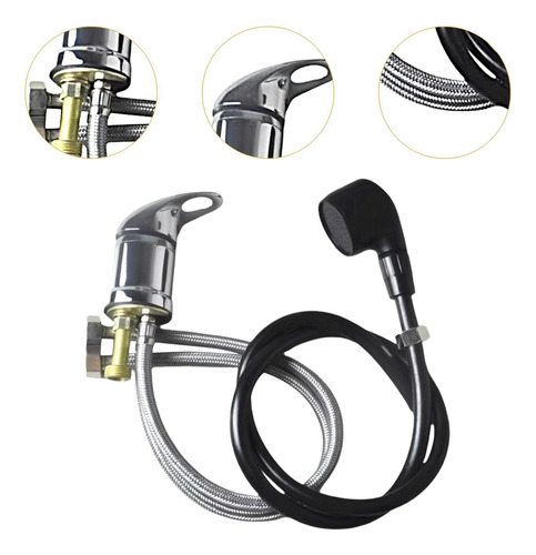 Grifo De Champú Para Salón, Cabezal De 80cmcon Tubo Negro