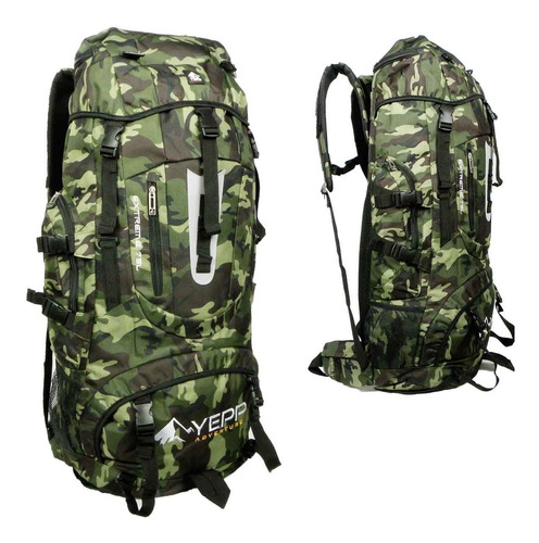 Mochila Camping Camuflada Yepp Mc3009  75 L Trilhas Viagem