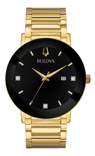 97d116 Reloj Bulova Futuro Diamante /dorado/negro