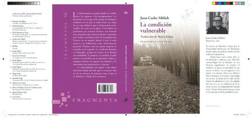 La Condicion Vulnerable, De Môlich, Joan-carles. Fragmenta Editorial, Sl, Tapa Blanda En Español