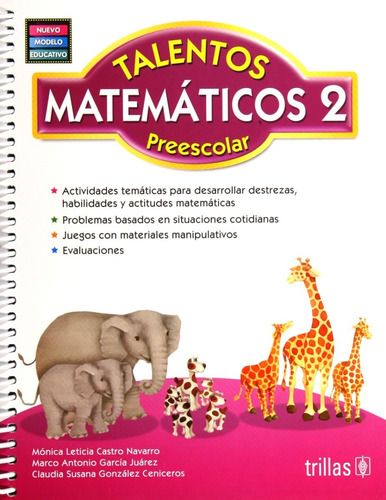 Talentos Matemáticos 2 Preescolar Trillas Nuevo Y  Original