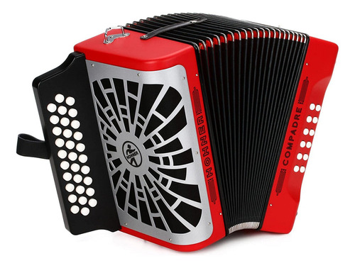 Acordeon Diatonico Compadre Fa-sib-mib, 31 Botones Y 12 Bajo