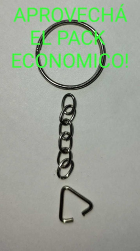 Imagen 4 de 4 de Argolla Llavero + Cadena+triangulo Ó Argollita Union X 400u.