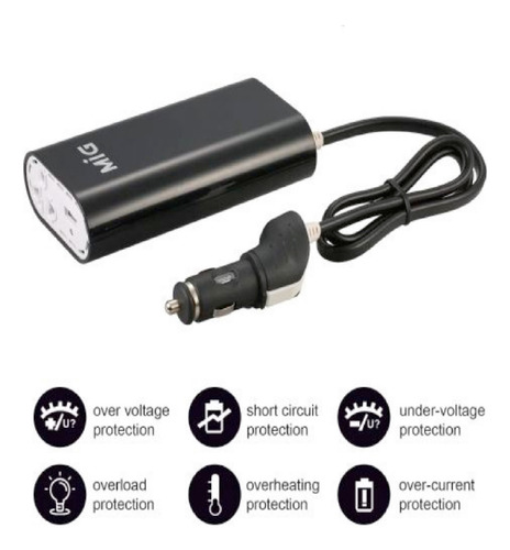 Mini Inversor Voltaje Auto Corriente 12v / 220v Usb 200w