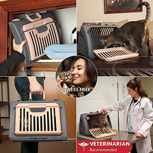 Sportpet Designs Foldable Travel Cat Carrier Puerta Frontal