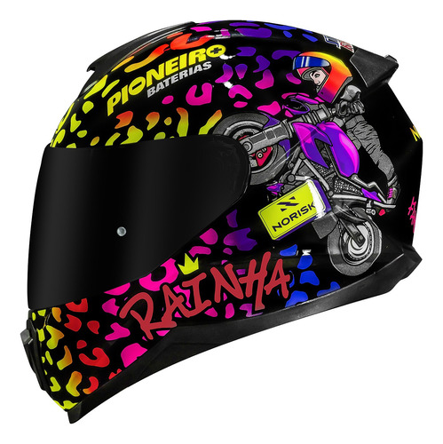 Capacete Norisk Razor Fanny Rosa Feminino Moto Fechado