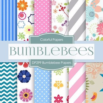 Kit De Papel Digital Shabby Chic Flores Bumblebee