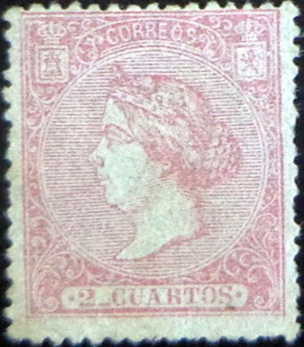 España, Sello Yv. 79 Isabel Ii 2 Cuartos 1866 Nuevo L7415