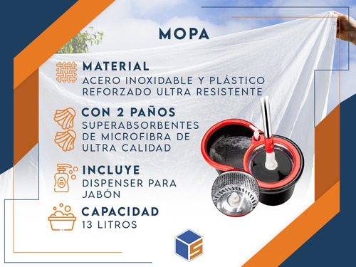 Balde Centrifugo Escurridor Mopa Lampazo Trapeador