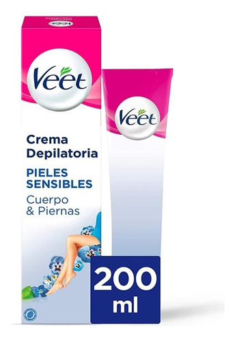 Crema Depilatoria Veet Pure & Fresh Piel Sensible 200ml + Espatúla