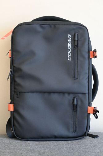 Mochila de viagem Cougar Vanguard, cor preta, design de tecido liso